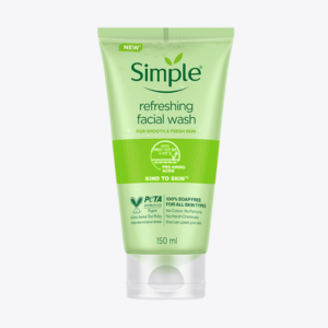 Simple Kind To Skin Refreshing Facial Wash 150 ml | 100% Soap-Free Facewash that doesn't dry out your skin| For All Skin Types