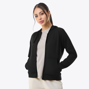 Women Hoodie for Winter Soft, Moisture-Wicking & Anti-Static Fabric, Raglan Sleeves, Kangaroo Pocket & Ribbed Hem Women Hoodie with Zip, Lightweight, Warm & Stylish Winter Wear Jacket