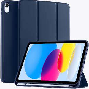 ProElite Smart Case for iPad (A16) 11th/10th Generation (2025/2022) [Auto Sleep/Wake Cover] [Pencil Holder] [Soft Flexible Case] Recoil Series for Apple iPad 10th/11th Gen - Dark Blue