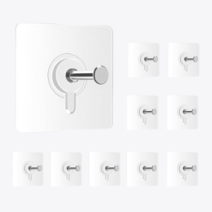 Zulaxy Photo Frame Hooks for Wall Without Drilling, 10 Pack Self Adhesive Hooks for Wall Heavy Duty Strong Nail Free for Hanging Photo Frame (Hanging Hook, Transparent) Stainless Steel