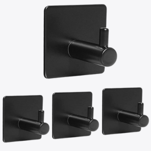 Adhesive Hooks Heavy Duty Stick on Wall Towel Hooks Door Hooks Waterproof Stainless Steel Adhesive Holders for Hanging Clothes Bathroom 4 Pack