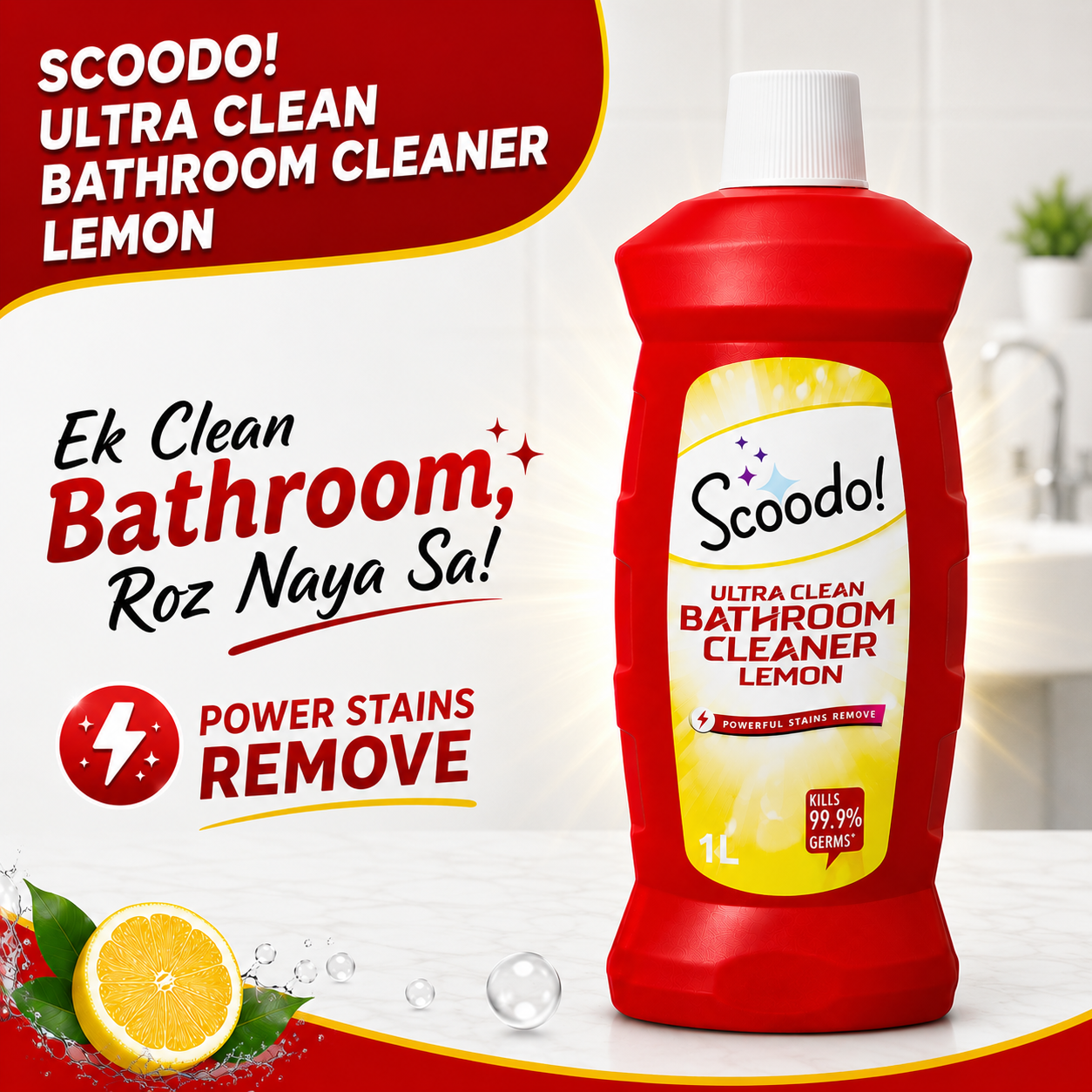 Scoodo Ultra Clean Bathroom Cleaner Lemon - Image 4